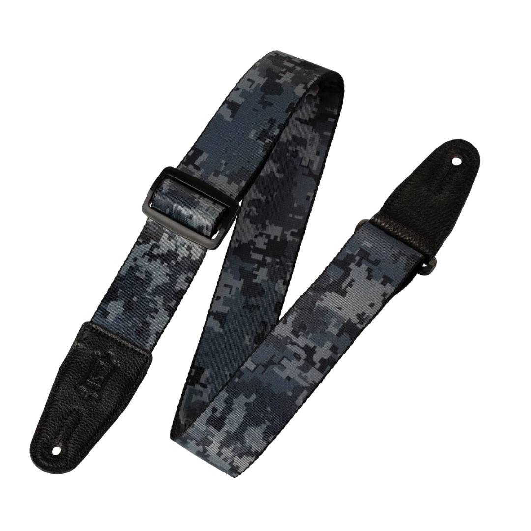 Levy’s MPS2 Polyester Guitar Strap – Black Blue Digital Camo