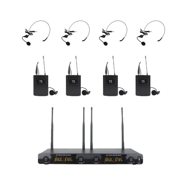 Lane M604B Wireless Headset and Lapel Microphone System