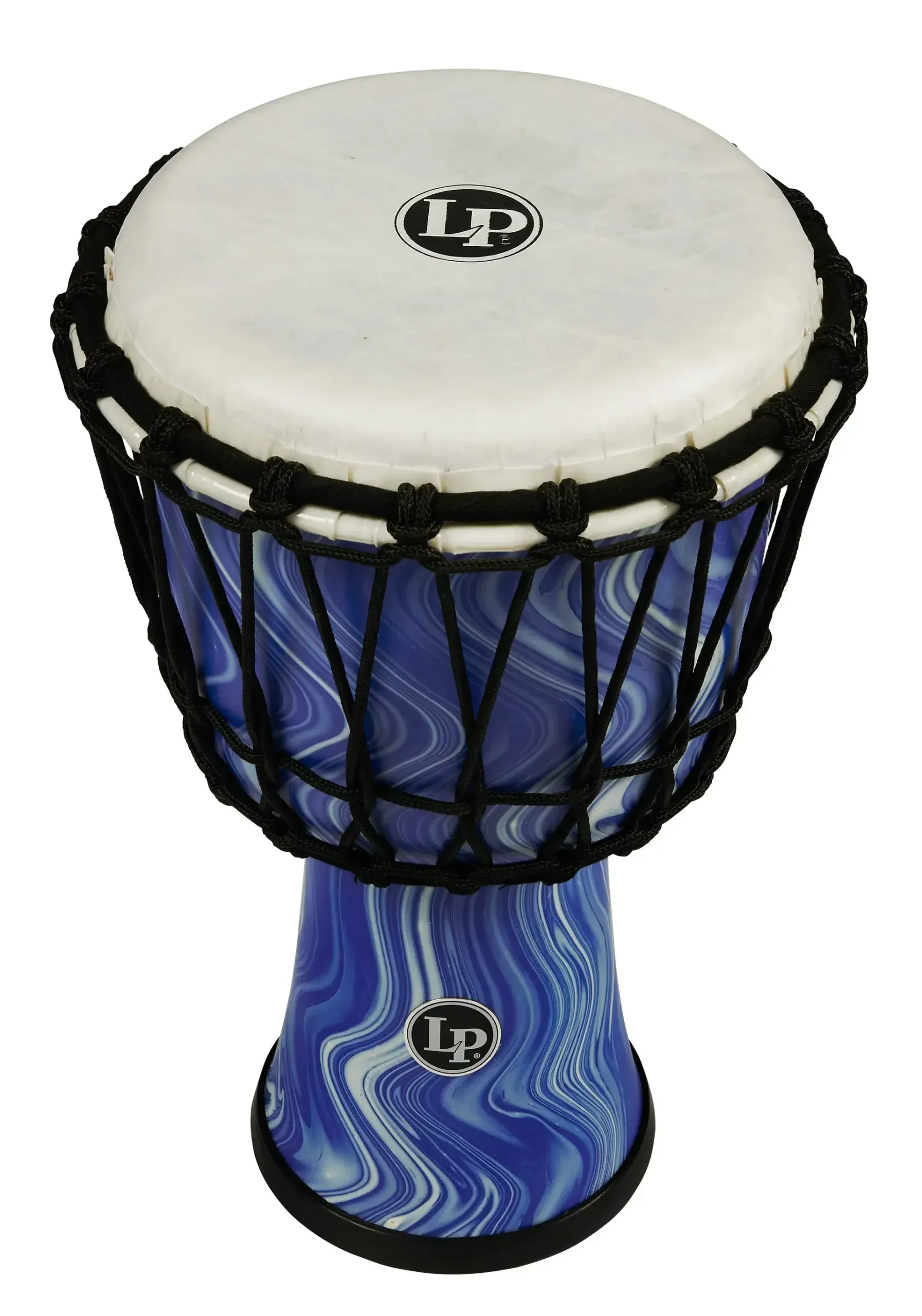 LP World 10 inch Rope Circle Djembe - Blue Marble — view 5
