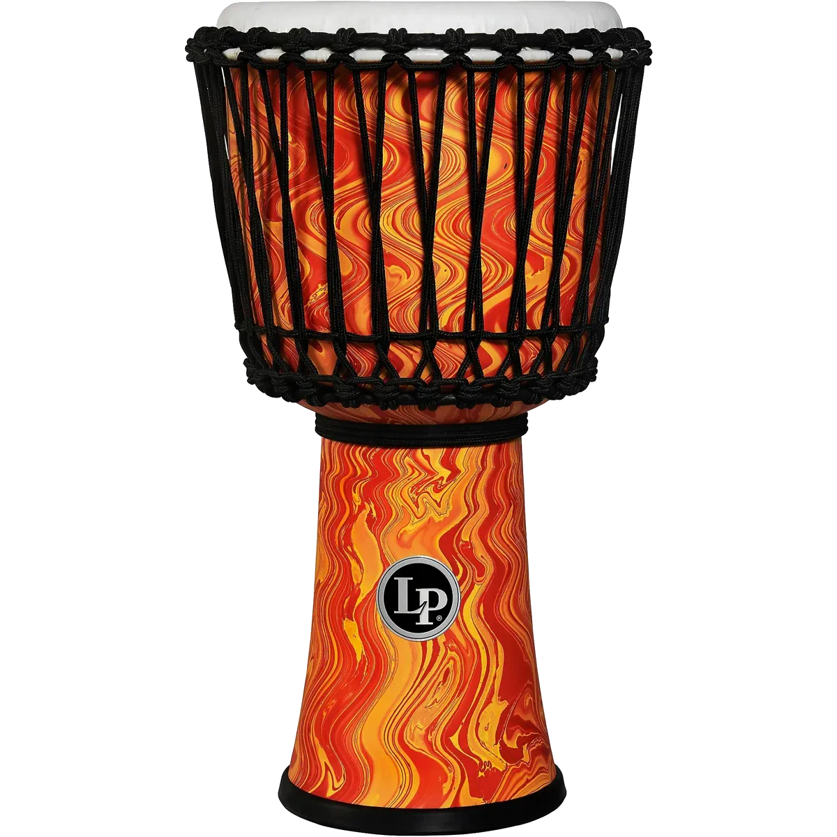 LP World 10 inch Rope Circle Djembe - Orange Marble
