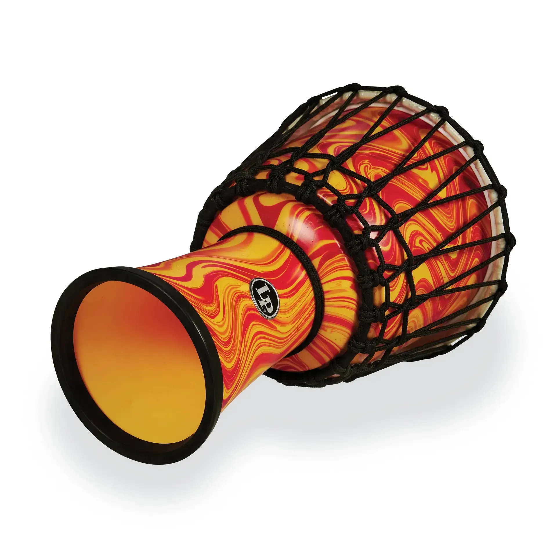 LP World 10 inch Rope Circle Djembe - Orange Marble — view 4