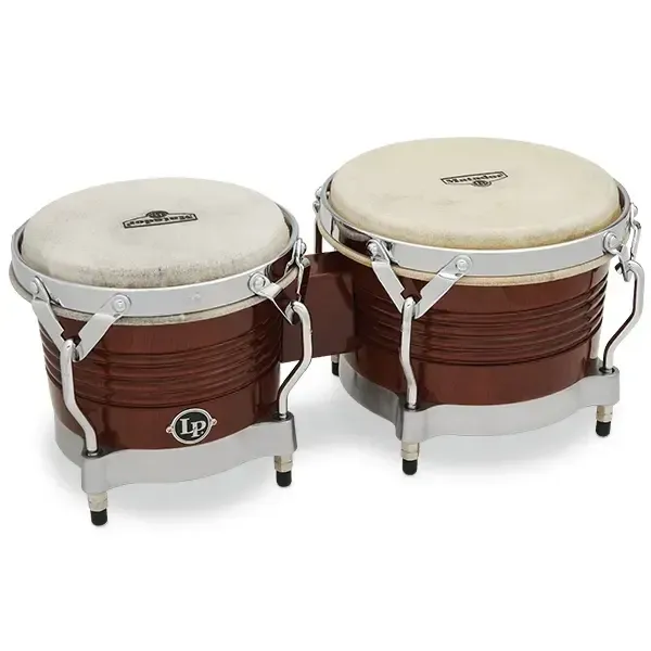 LP Matador Series 7-1/4 inch and 8-5/8 inch Wood Bongos, Almond Brown/Chrome