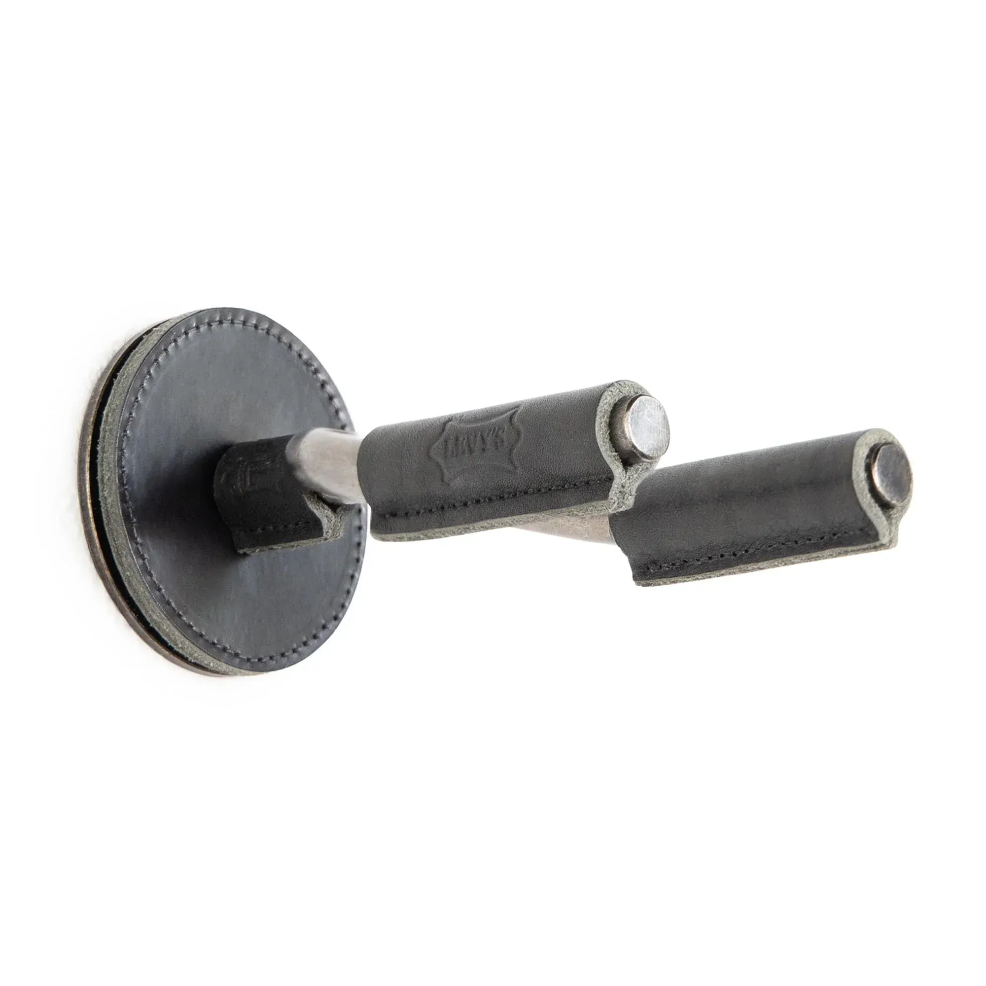Levy's FGHNGR Smoke Forged Guitar Hanger - Black Leather