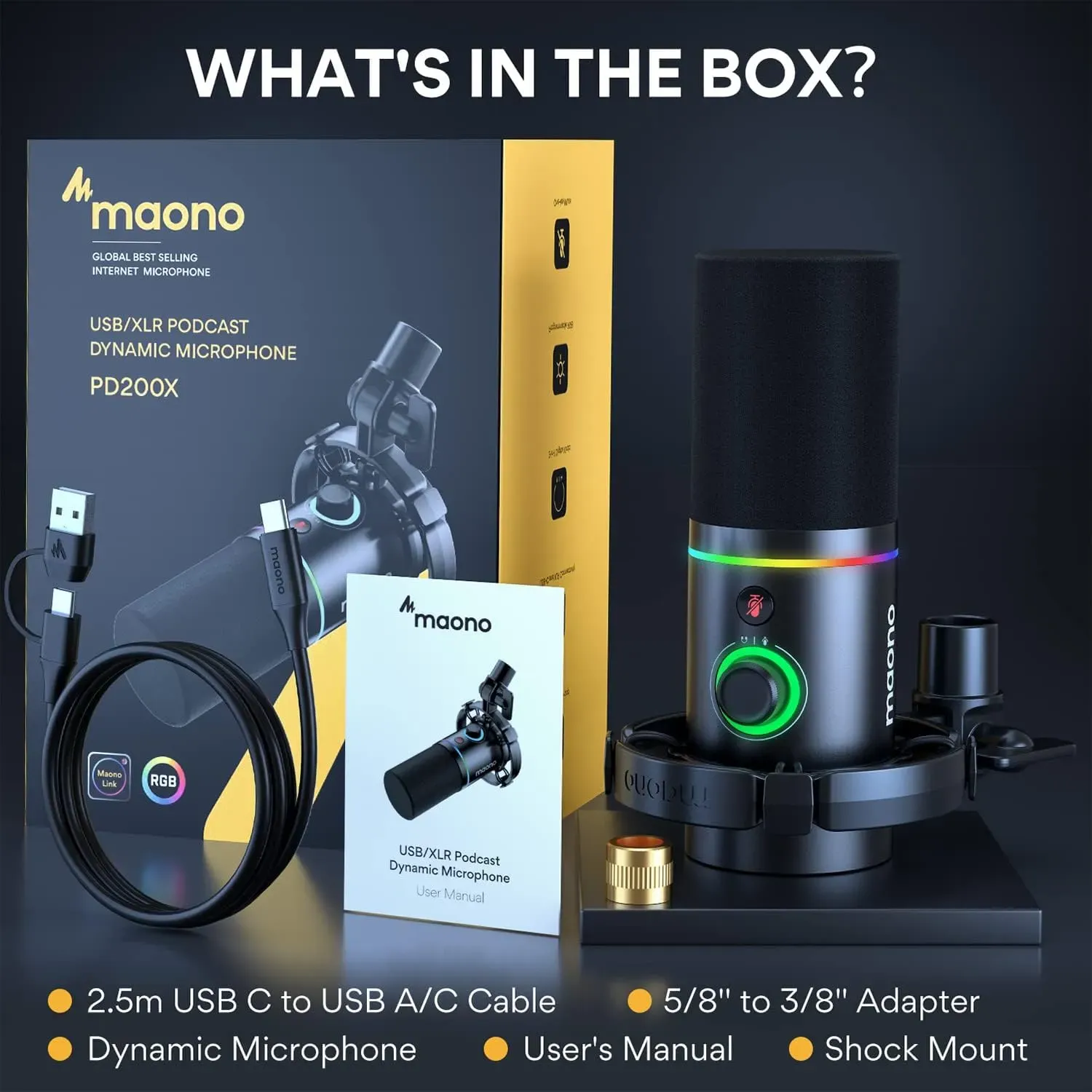 Maono PD200x – USB/XLR Dynamic Microphone — view 8