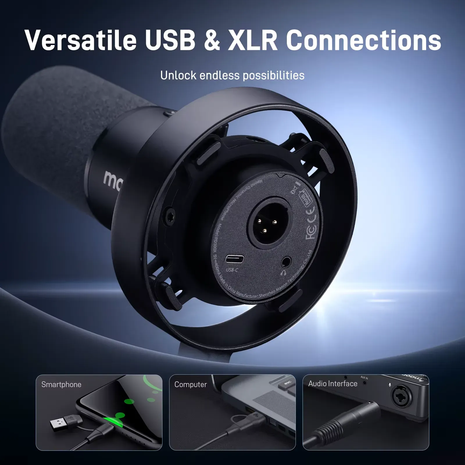 Maono PD300X USB/XLR Dynamic Microphone — view 3