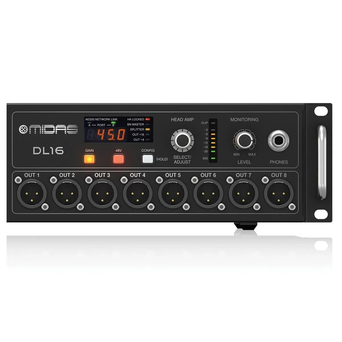 Midas DL16 16-input / 8-output Stage Box — view 3
