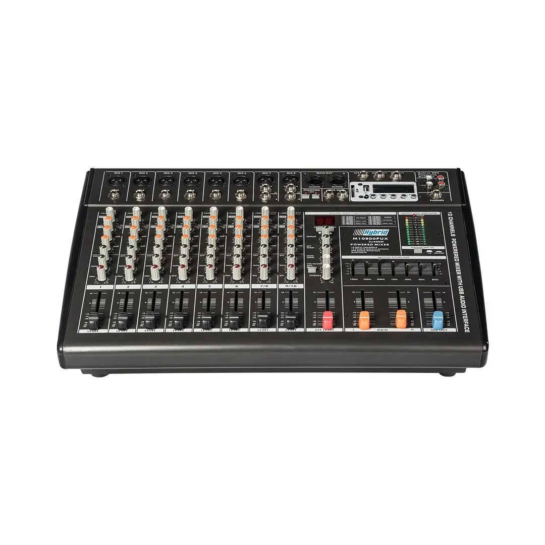Hybrid M10800PUX 2 x 400W Powered Mixer with Bluetooth and USB — view 2