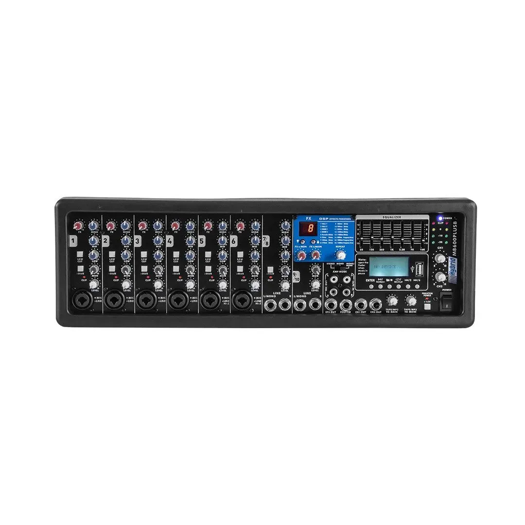 Hybrid M8600PLUSB 6Ch 600W Powered Mixer with USB — view 2