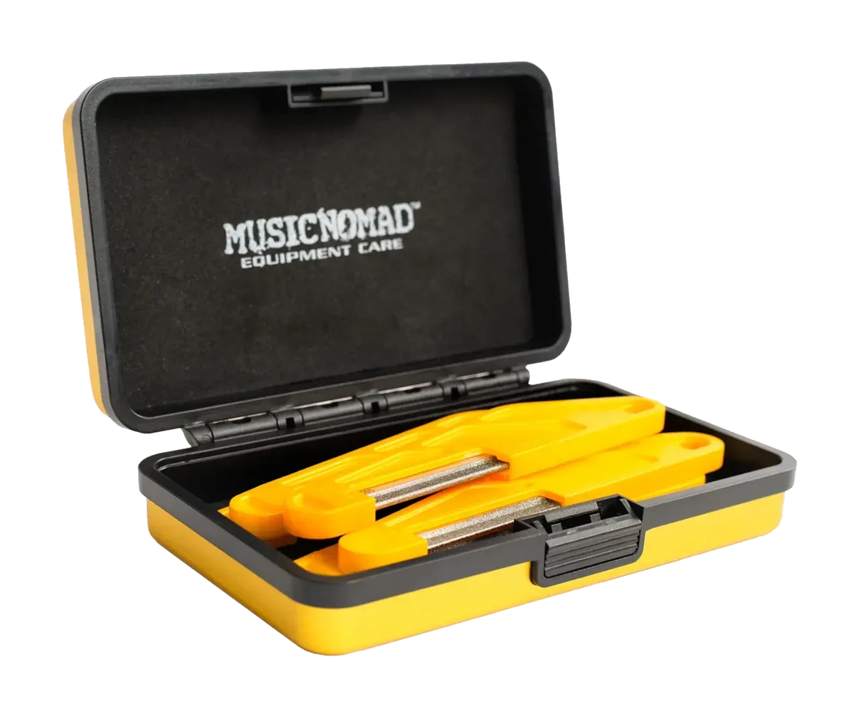 MusicNomad 6-piece Electric Guitar Diamond Coated Nut File Set – Super Light Strings