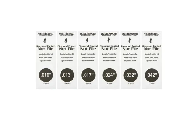 MusicNomad 6-piece Electric Guitar Diamond Coated Nut File Set – Super Light Strings — view 3