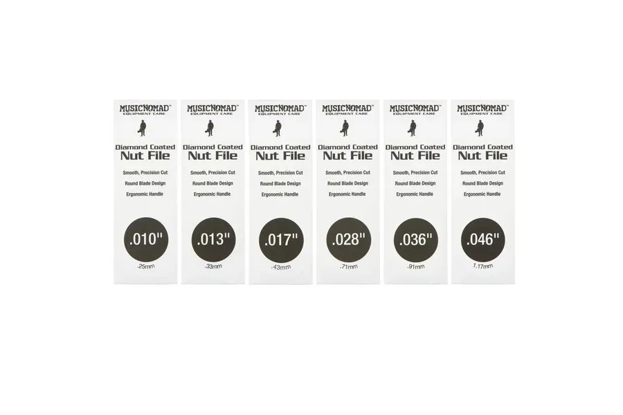 MusicNomad 6-piece Electric Guitar Diamond Coated Nut File Set — view 3