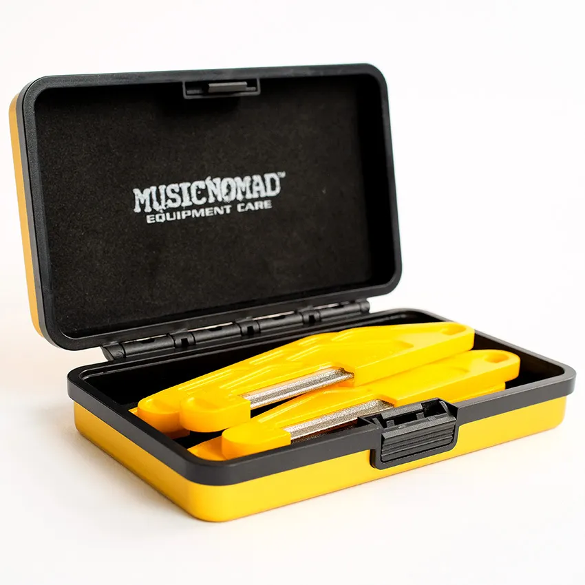 MusicNomad 6-piece Acoustic Guitar Diamond Coated Nut File Set – Light/Medium Strings