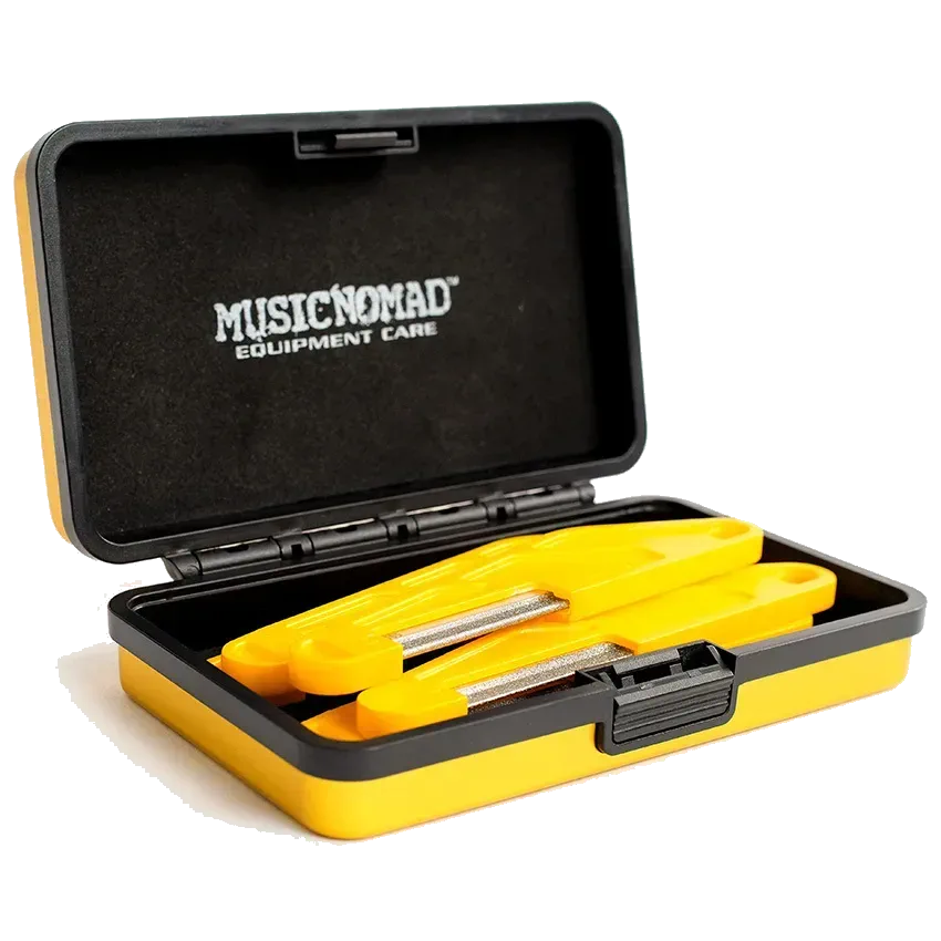 MusicNomad 6-piece Acoustic Guitar Diamond Coated Nut File Set – Light/Medium Strings