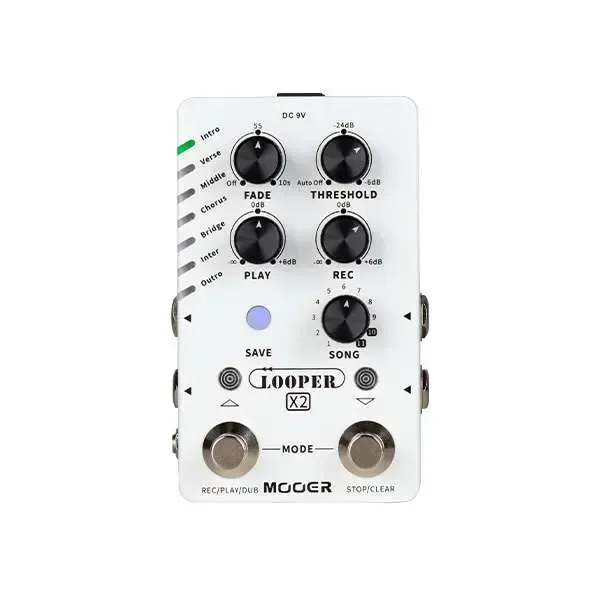 MOOER Looper X2 Stereo Electric Guitar Loop Pedal — view 2