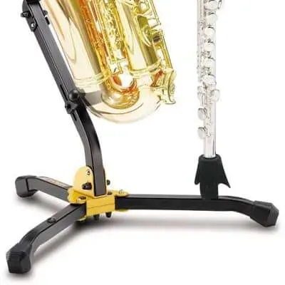 Hercules Stands DS532BB Alto/Tenor Saxophone Stand with Flute/Clarinet Peg — view 4