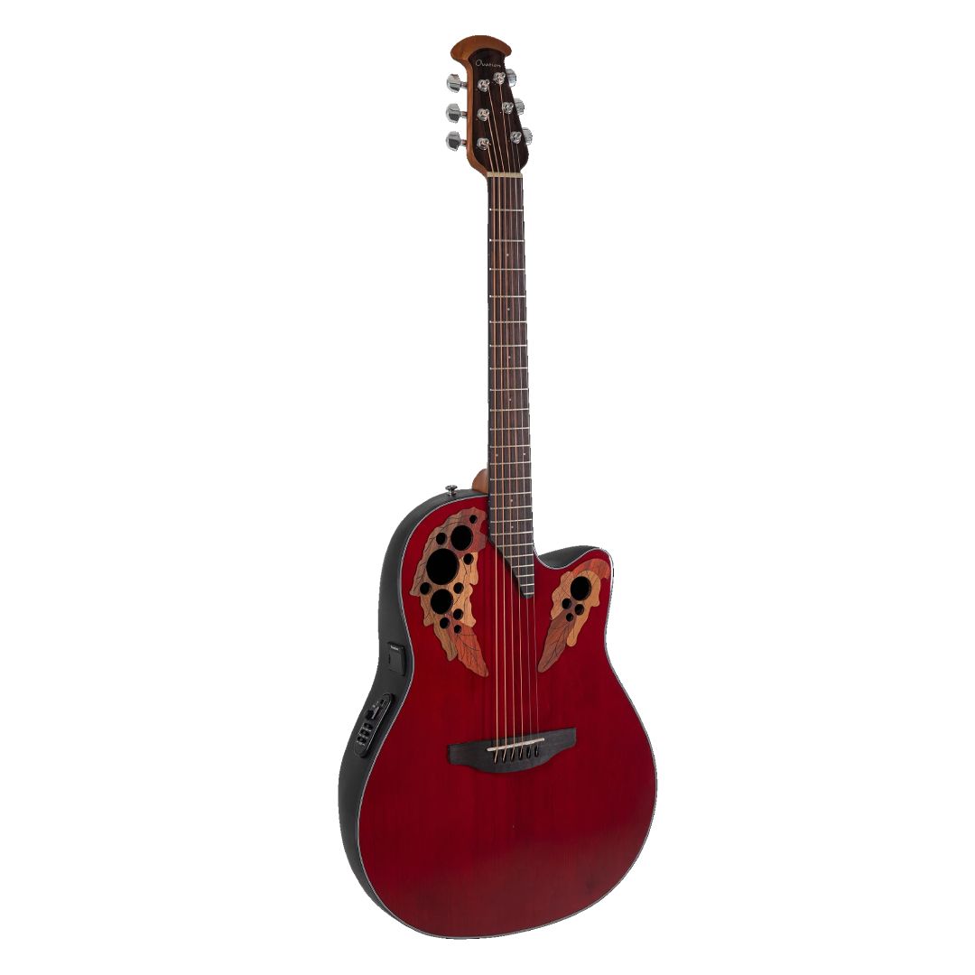 Ovation Celebrity Elite Mid-depth Acoustic-electric Guitar – Reverse Red Burst — view 2
