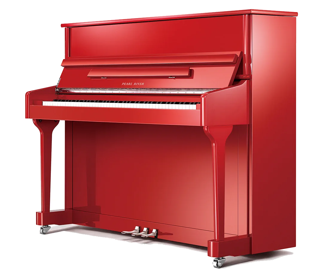 Pearl River EU118S Upright Piano – Polished Red — view 1