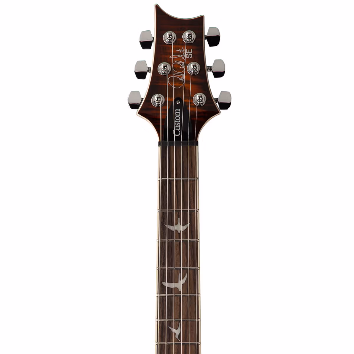PRS SE Custom 24 Semi-Hollow Piezo Electric Guitar – Orange Tiger Smokeburst — view 5