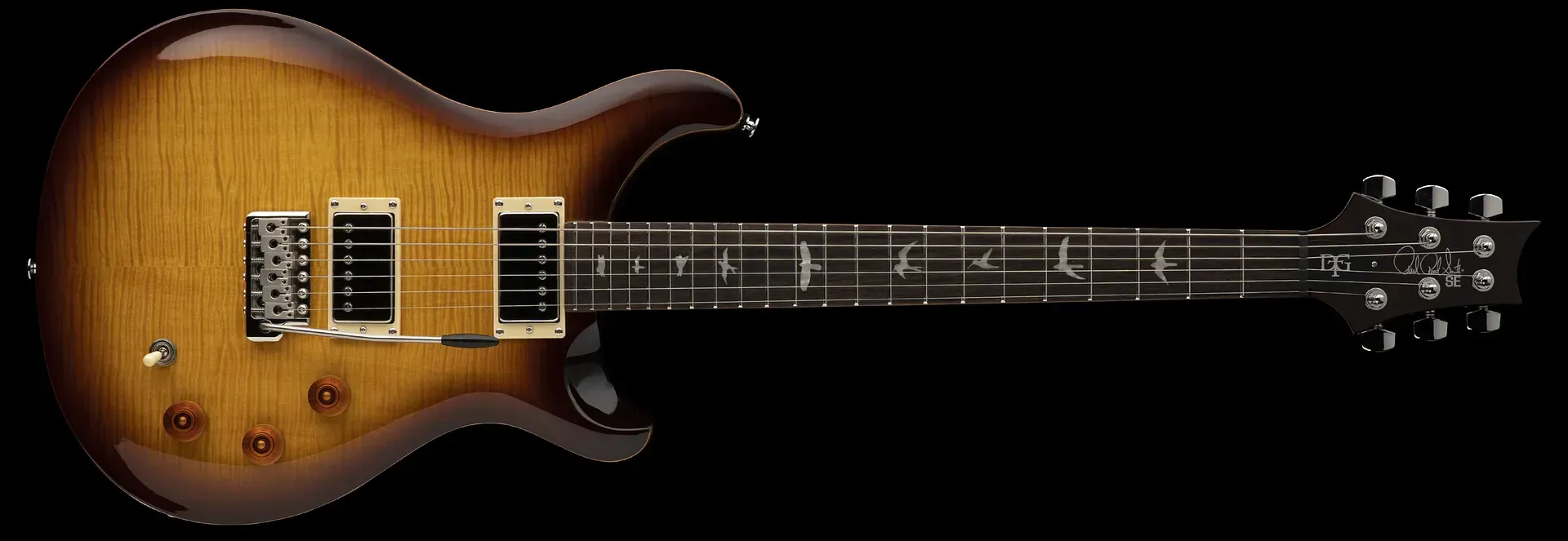 PRS SE DGT David Grissom Signature Solidbody Electric Guitar - McCarty Tobacco Sunburst — view 2