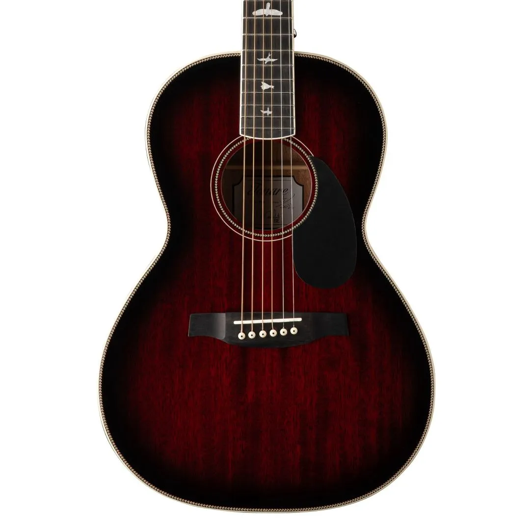 PRS SE P20 Parlor Acoustic-electric Guitar – Fire Red Burst — view 1