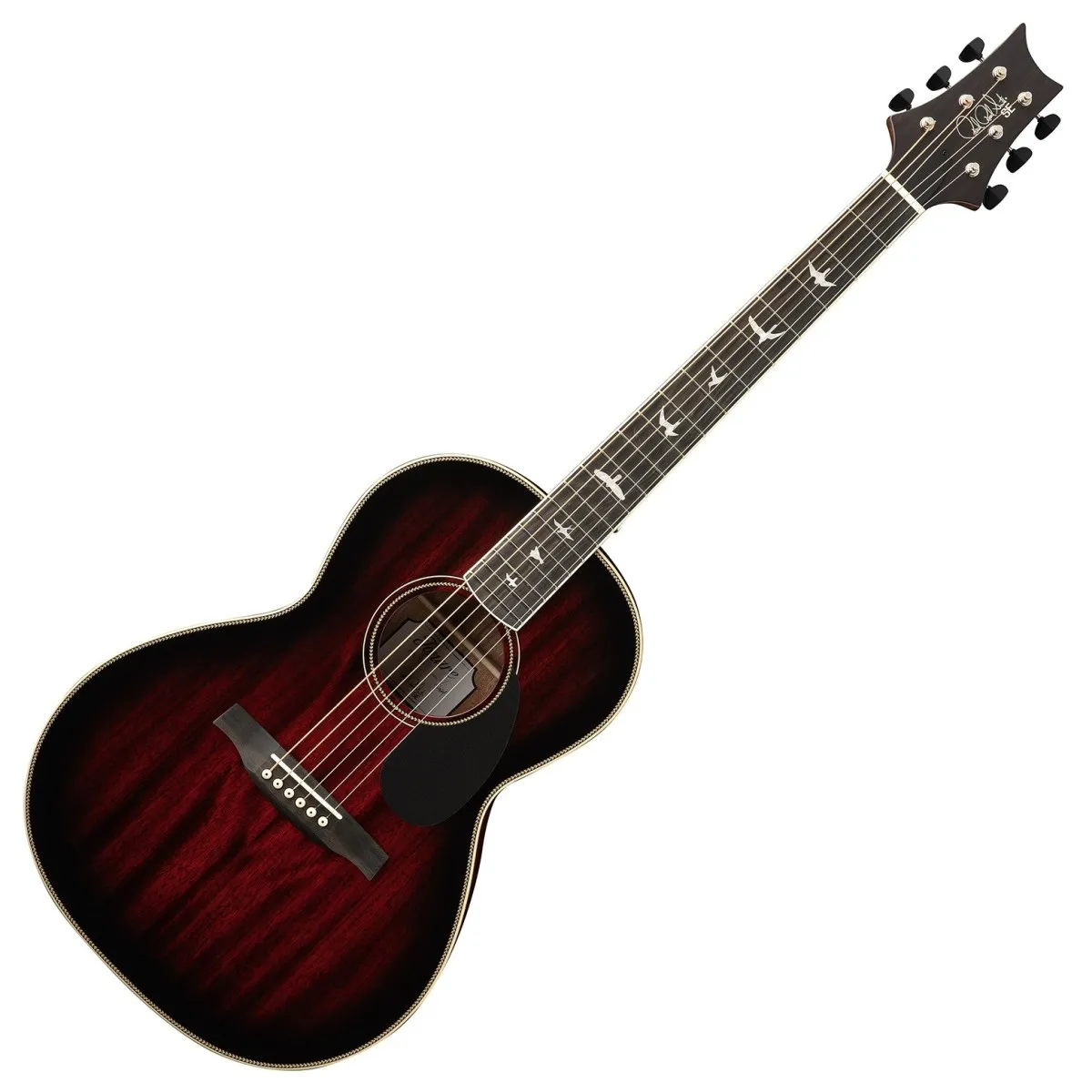 PRS SE P20 Parlor Acoustic-electric Guitar – Fire Red Burst — view 2
