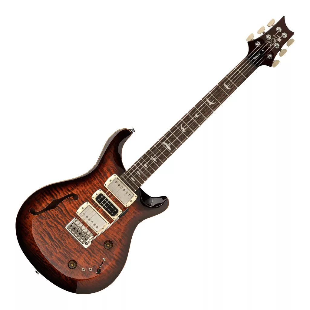 PRS SE Special Semi-Hollow Electric Guitar – Orange Tiger Smokeburst — view 2