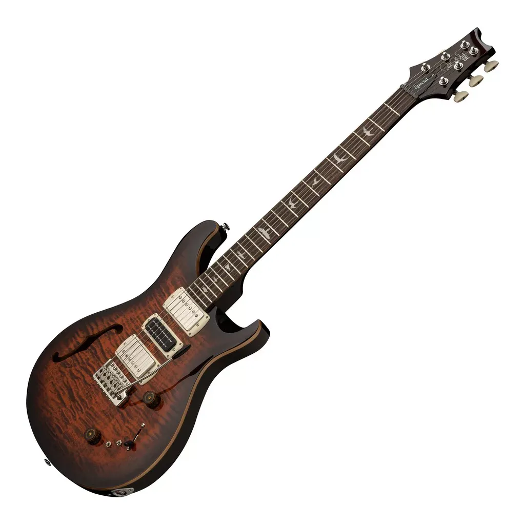 PRS SE Special Semi-Hollow Electric Guitar – Orange Tiger Smokeburst — view 3