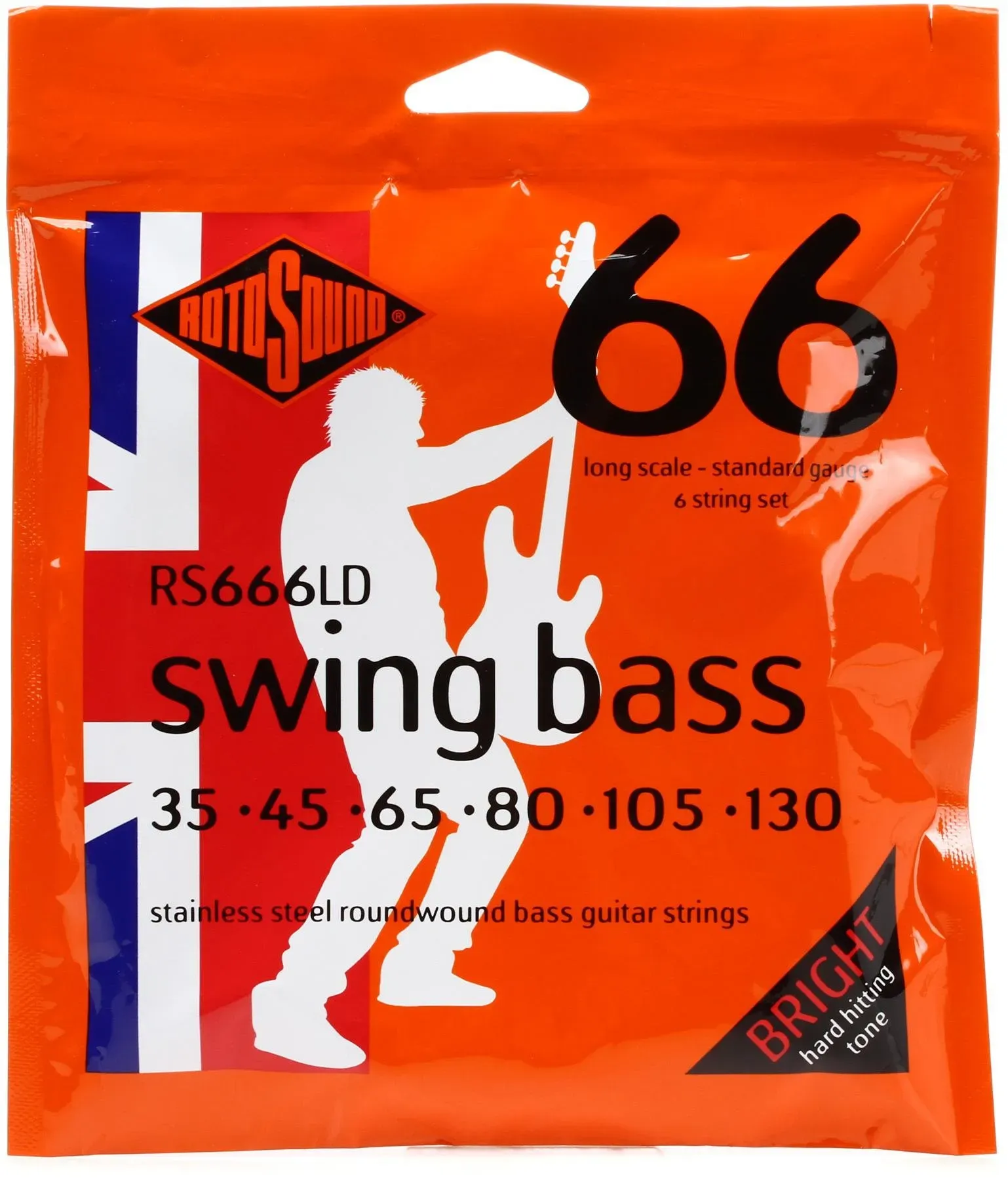Rotosound RS666LD Swing Bass 66 Stainless Steel Roundwound Long Scale 6-String Bass Strings — view 1