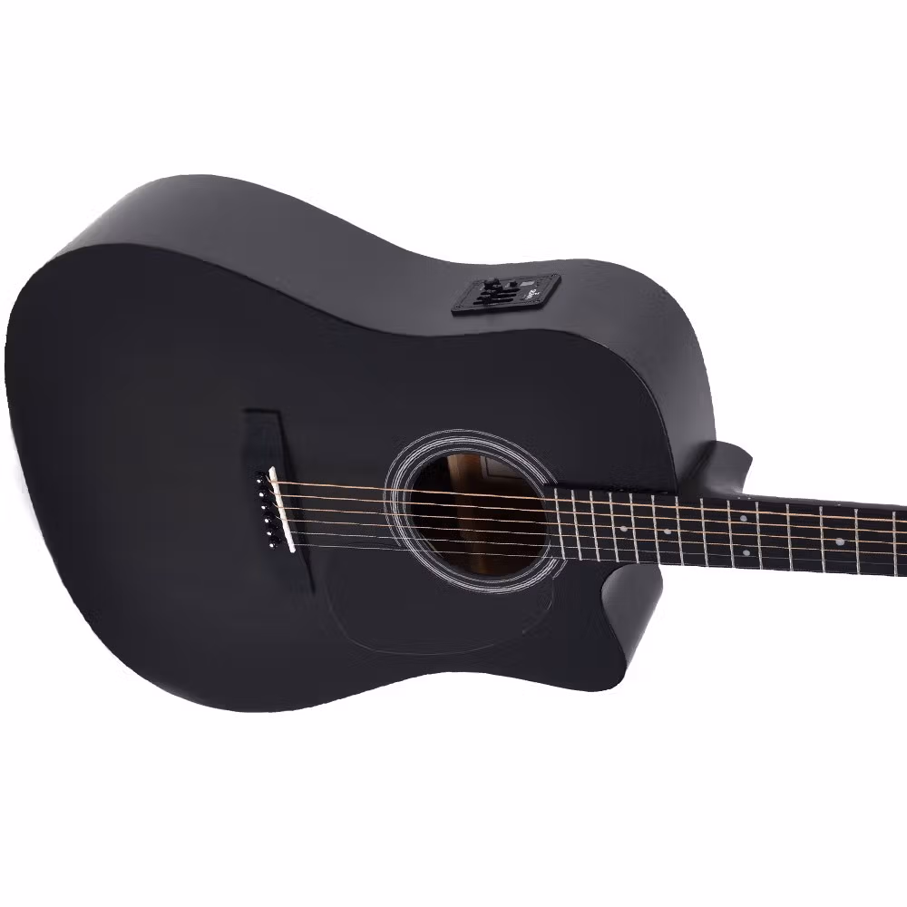 Sigma DMCE-BKB Acoustic-Electro Dreadnought – Satin Blackburst — view 2