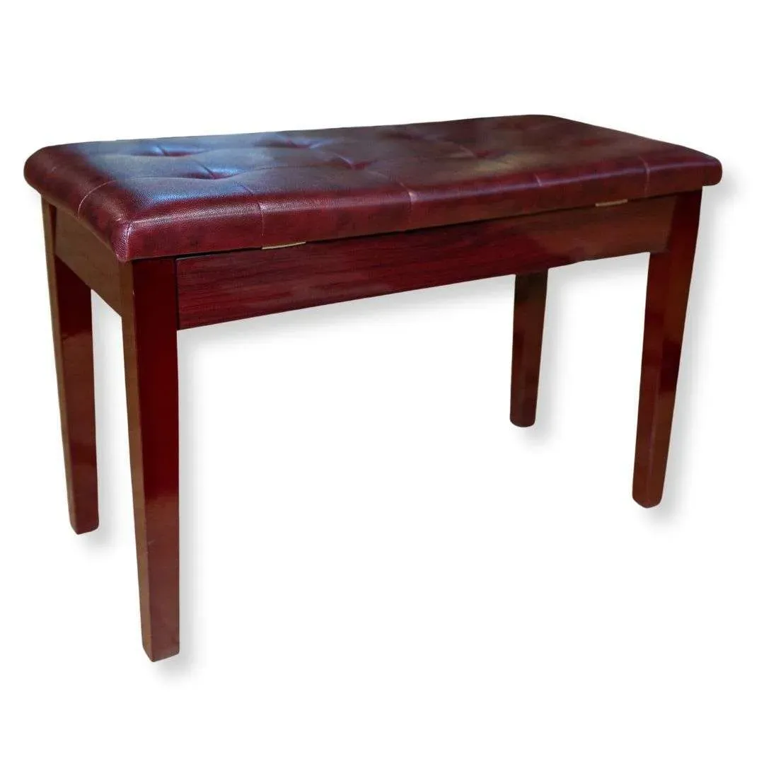 Sandner SPB12M Piano Bench - Polished Mahogany, Straight Legs — view 1