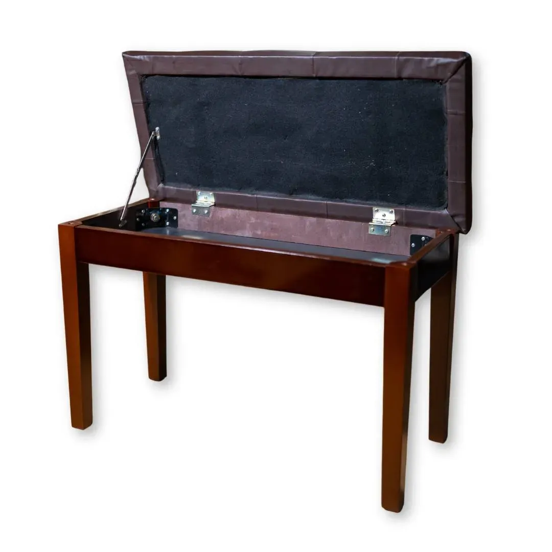 Sandner SPB12W Piano Bench - Polished Walnut, Straight Legs — view 2