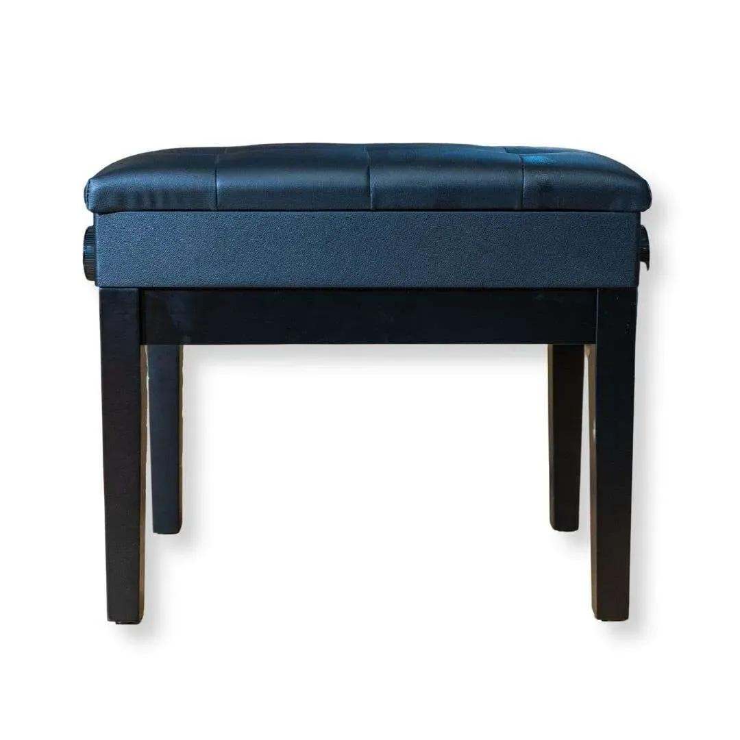 Sandner SPB32B Pro Piano Bench - Polished Black, Straight Legs, Adjustable Height — view 3