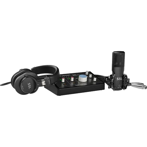 Solid State Logic SSL 2+ Recording Pack USB-C Audio/MIDI Interface with Microphone and Headphones