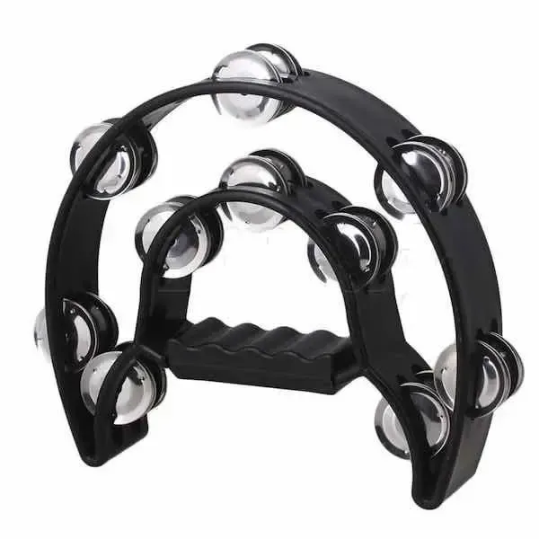 Santa Fe Tambourine - Double Half Moon Black