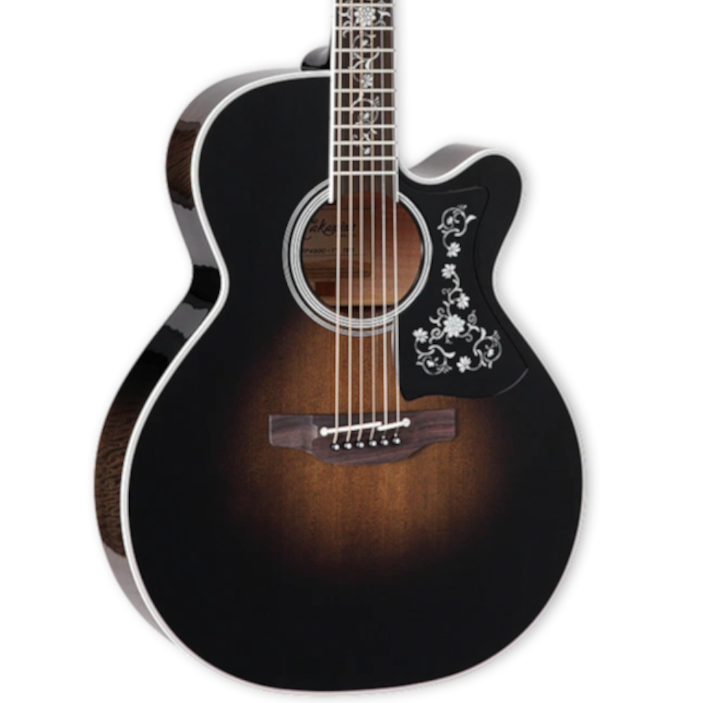 Takamine EF450C NEX Thermal Top Acoustic-Electric Guitar – Brown Sunburst