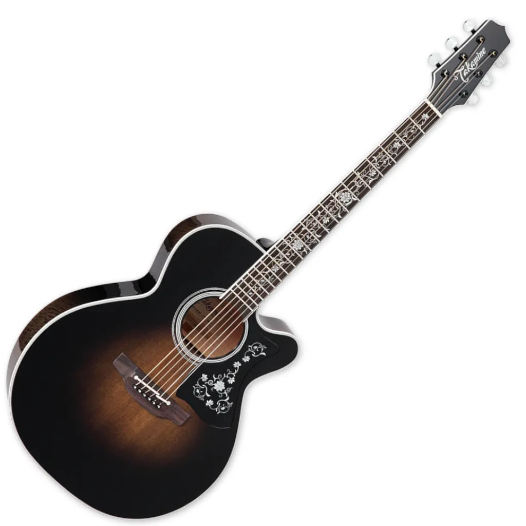 Takamine EF450C NEX Thermal Top Acoustic-Electric Guitar – Brown Sunburst — view 2