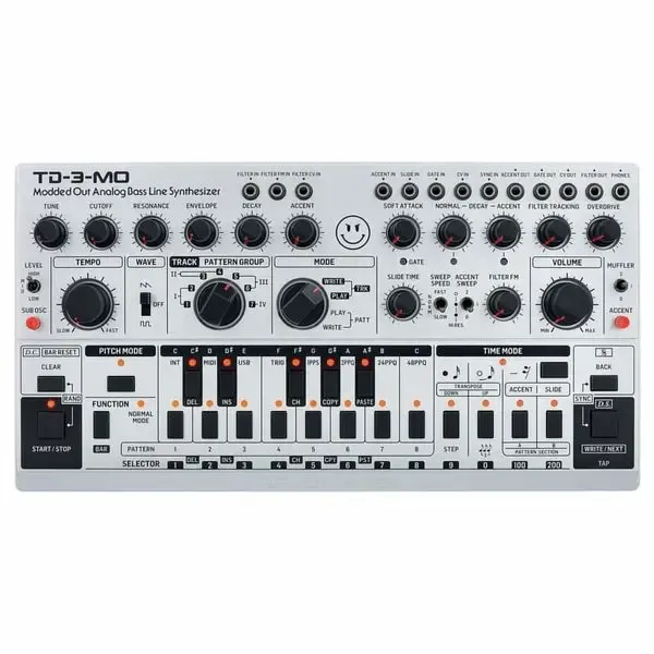 Behringer TD-3-MO Modded Out Analogue Bass Line Synthesizer, Silver — view 2
