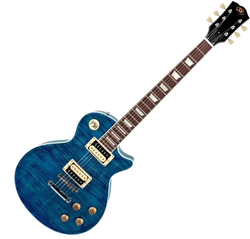 SX EC3H Les Paul Electric Guitar – Translucent Ocean Blue — view 1