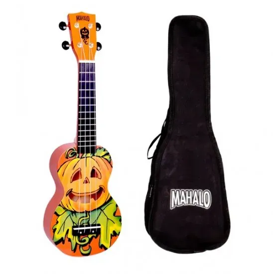 Mahalo MA1MAOR Art Series Halloween Soprano Ukulele (Orange) — view 2