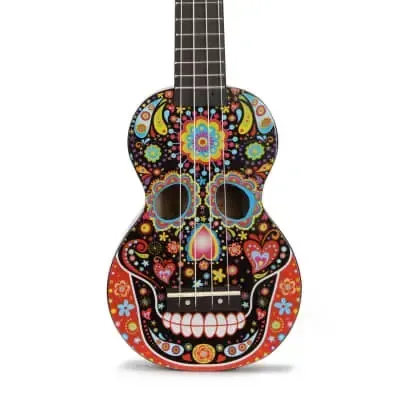 MAHALO SOPRANO UKULELE SKULL BLACK