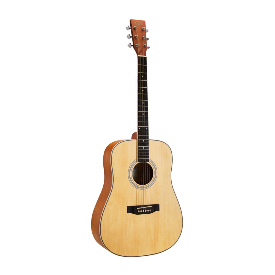 SX SD104 Dreadnaught Acoustic Guitar – Natural — view 2