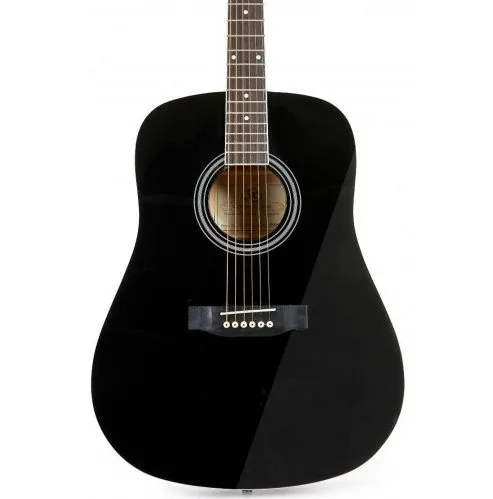 SX SD104 Dreadnought Acoustic Guitar - Black