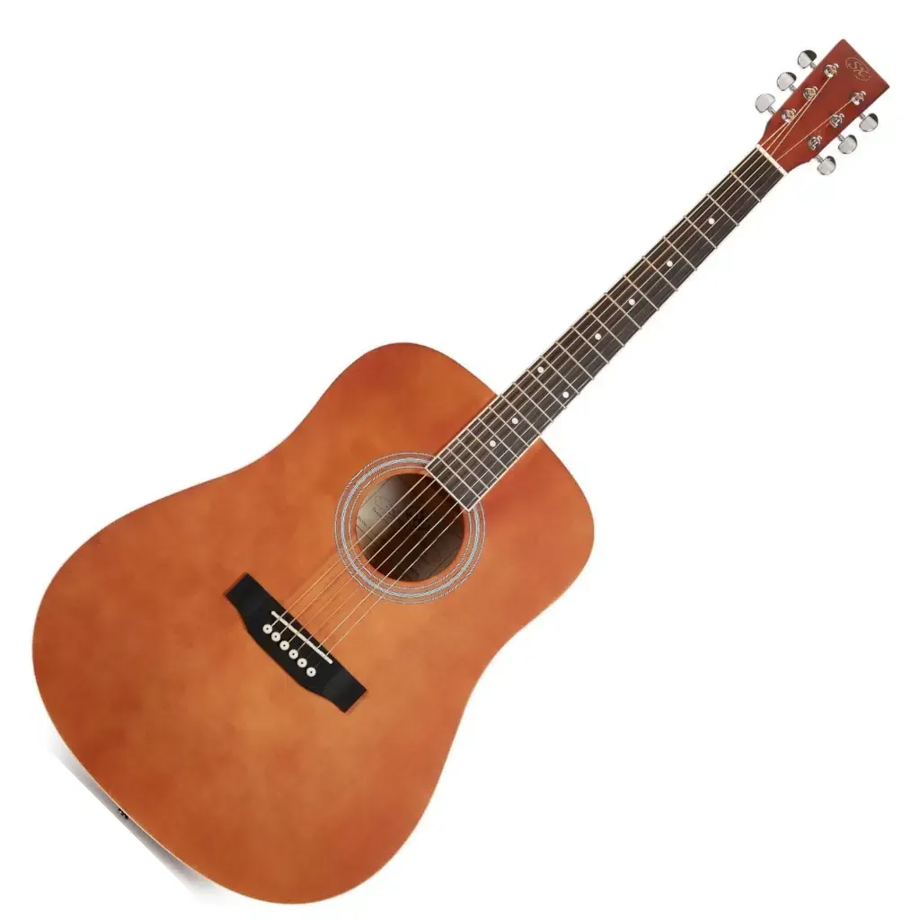 SX SD104 Dreadnought Acoustic Guitar – Brown — view 2