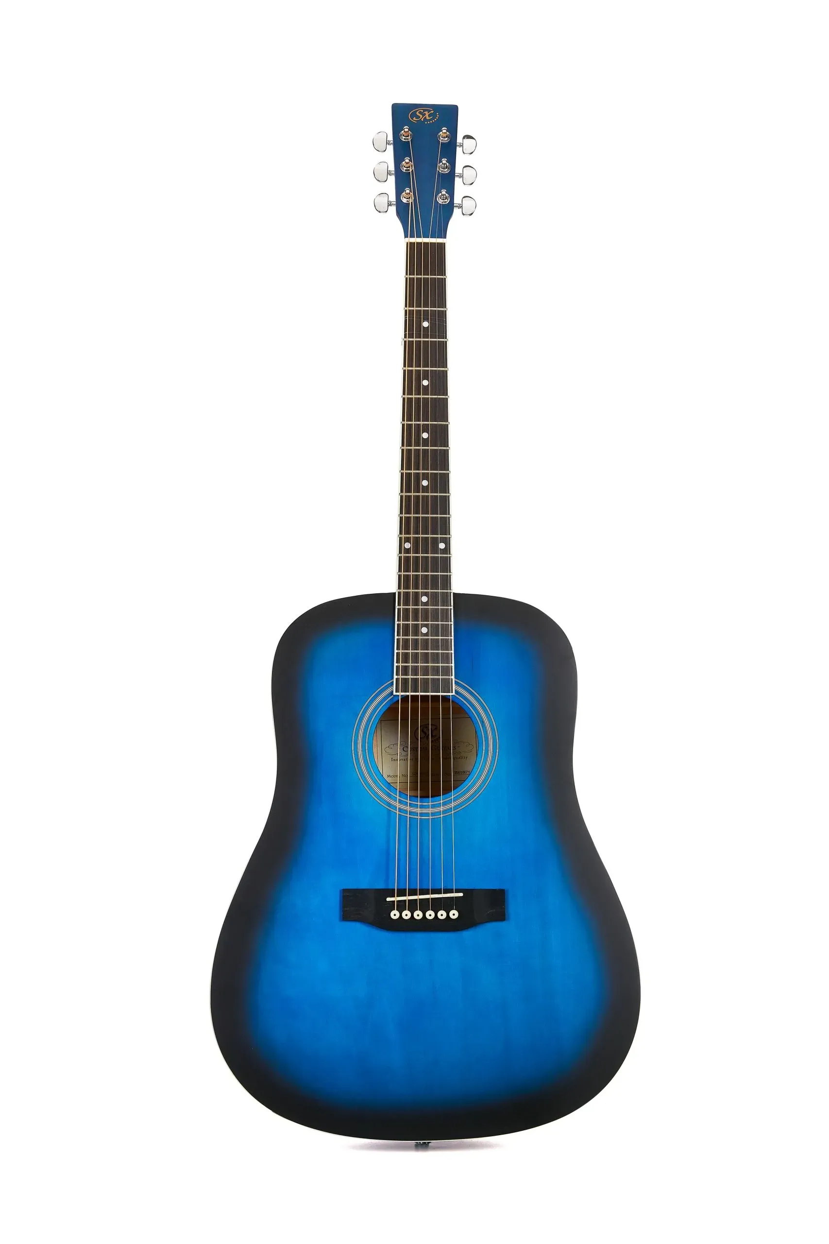 SX SD104 Dreadnought Acoustic Guitar – Blue — view 2