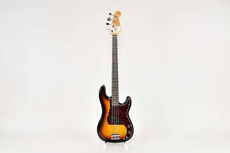 SX SPB62 4 String Precision Bass Guitar - 3 Tone Sunburst — view 1
