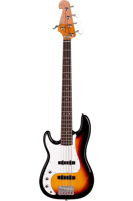 SX - 5 String Precision Bass - 3 Tone Sunburst - Left Hand — view 2