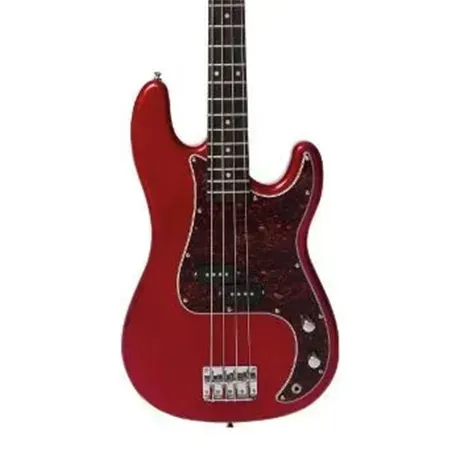 SX SPB62 4 String Precision Bass Guitar – Flame Red — view 2