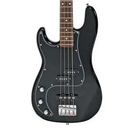 SX SPB62 4 String Precision Bass Guitar, Left Handed - Black — view 1
