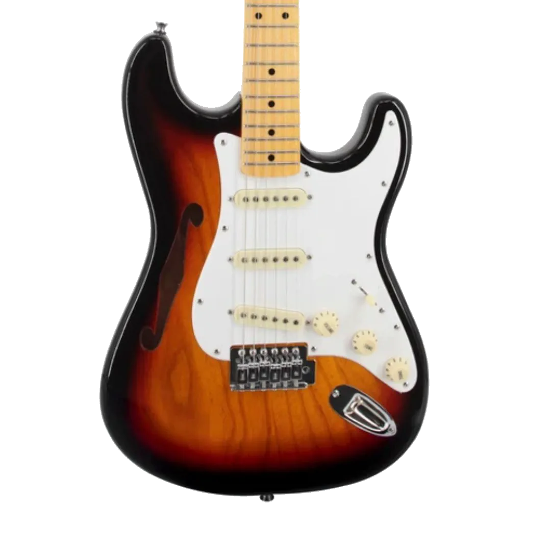 SX Strat Electric Guitar Semi-Hollow – Alder Body – 3-Tone Sunburst