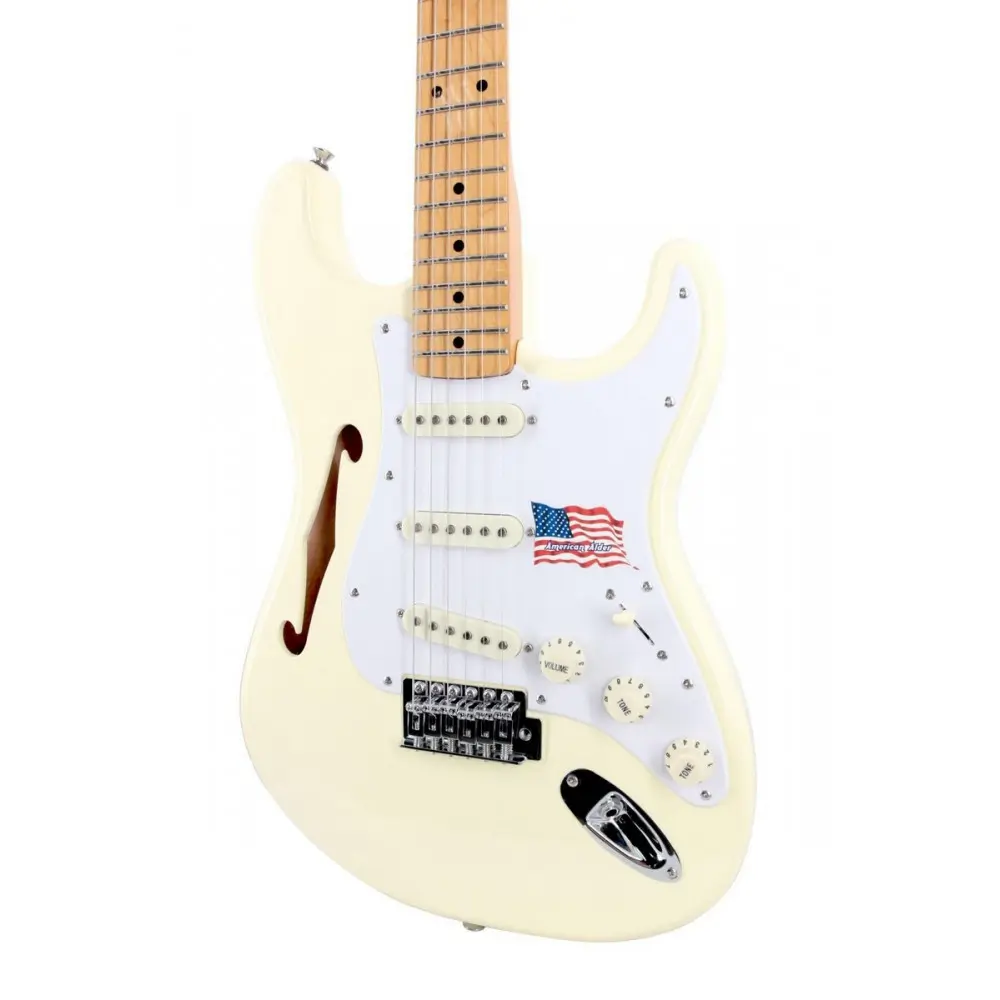 SX Strat Electric Guitar Alder Semi-Hollow Body – Vintage White